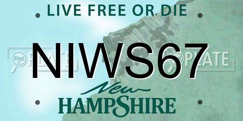 NIWS67 New Hampshire License Plate