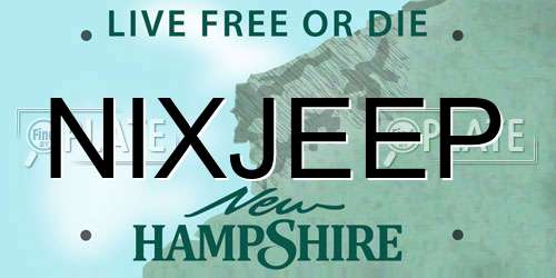 NIXJEEP New Hampshire License Plate