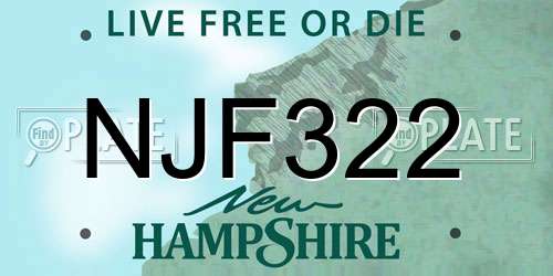 NJF322 New Hampshire License Plate