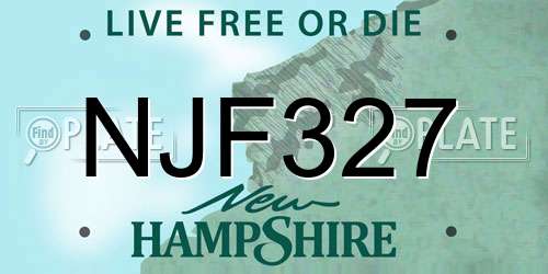 NJF327 New Hampshire License Plate