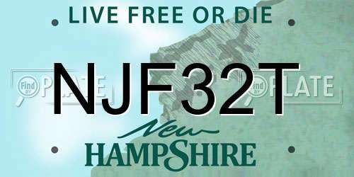 NJF32T New Hampshire License Plate