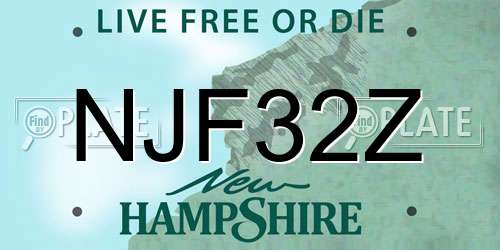NJF32Z New Hampshire License Plate