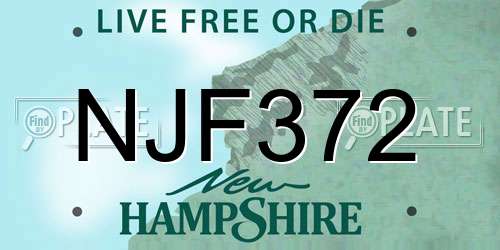 NJF372 New Hampshire License Plate