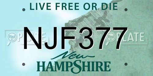 NJF377 New Hampshire License Plate