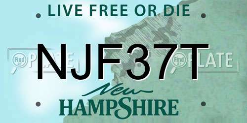 NJF37T New Hampshire License Plate