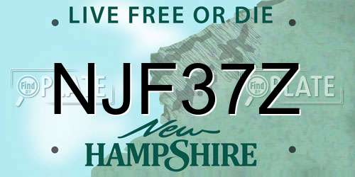 NJF37Z New Hampshire License Plate