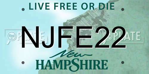 NJFE22 New Hampshire License Plate