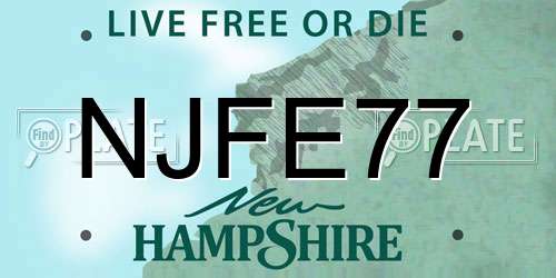NJFE77 New Hampshire License Plate