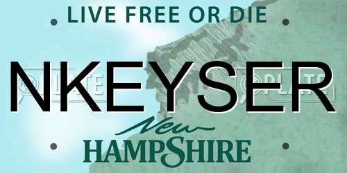 NKEYSER New Hampshire License Plate
