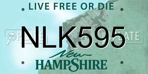 NLK595 New Hampshire License Plate