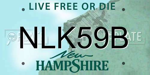 NLK59B New Hampshire License Plate