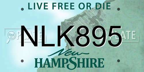 NLK895 New Hampshire License Plate