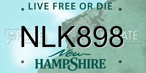 NLK898 New Hampshire License Plate