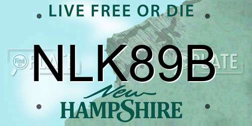NLK89B New Hampshire License Plate
