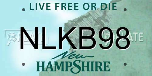 NLKB98 New Hampshire License Plate