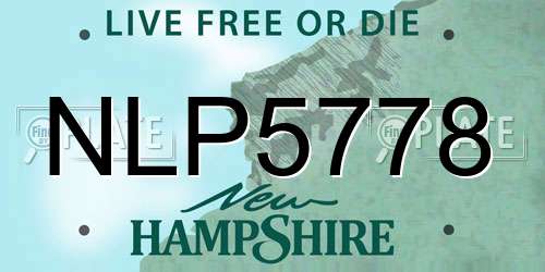 NLP5778 New Hampshire License Plate