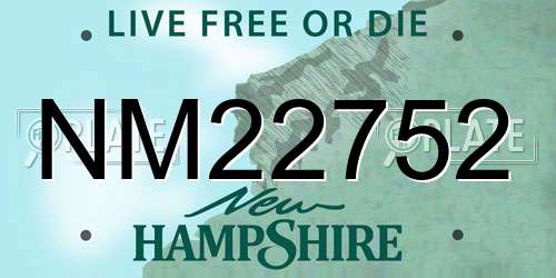 NM22752 New Hampshire License Plate