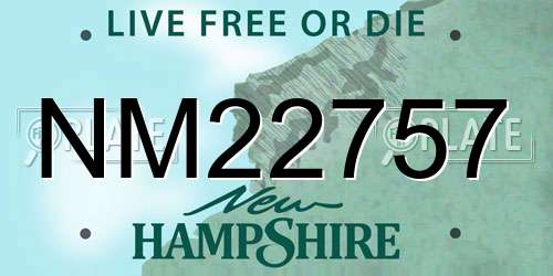 NM22757 New Hampshire License Plate