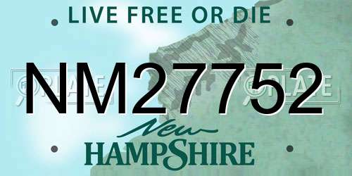 NM27752 New Hampshire License Plate