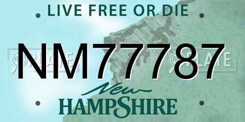 NM77787 New Hampshire License Plate