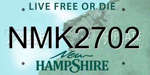 NMK2702 New Hampshire License Plate