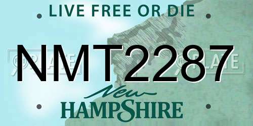 NMT2287 New Hampshire License Plate
