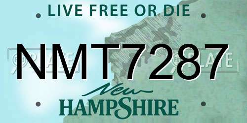 NMT7287 New Hampshire License Plate