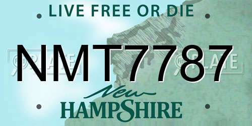 NMT7787 New Hampshire License Plate