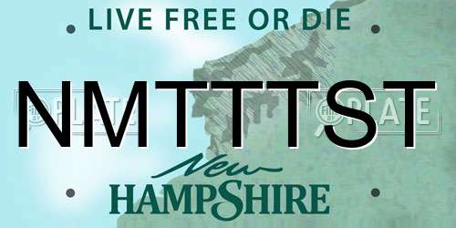 NMTTTST New Hampshire License Plate