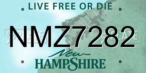 NMZ7282 New Hampshire License Plate