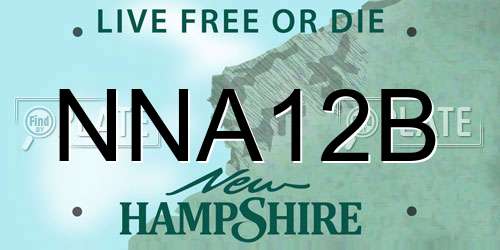 NNA12B New Hampshire License Plate