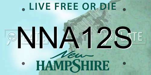 NNA12S New Hampshire License Plate