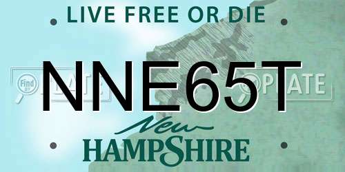 NNE65T New Hampshire License Plate