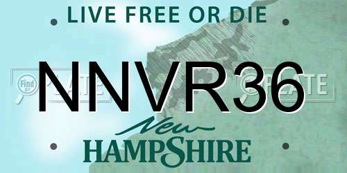 NNVR36 New Hampshire License Plate