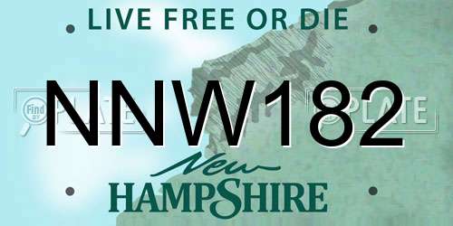 NNW182 New Hampshire License Plate