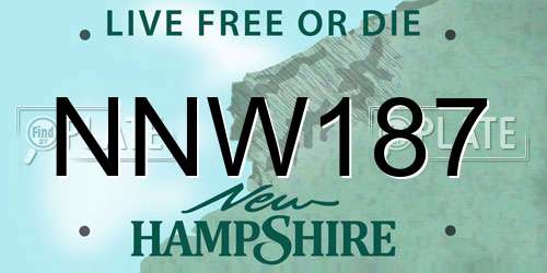 NNW187 New Hampshire License Plate