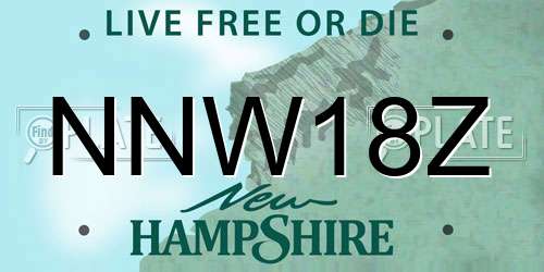 NNW18Z New Hampshire License Plate