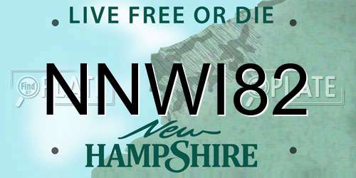 NNWI82 New Hampshire License Plate