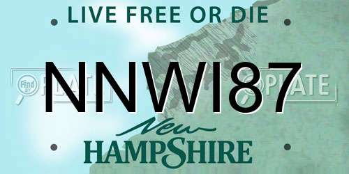 NNWI87 New Hampshire License Plate