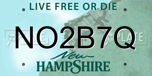 NO2B7Q New Hampshire License Plate