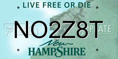 NO2Z8T New Hampshire License Plate