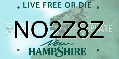 NO2Z8Z New Hampshire License Plate