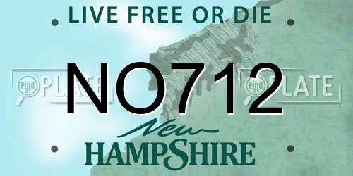 NO712 New Hampshire License Plate