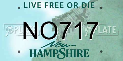 NO717 New Hampshire License Plate