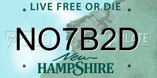 NO7B2D New Hampshire License Plate
