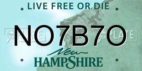 NO7B7O New Hampshire License Plate