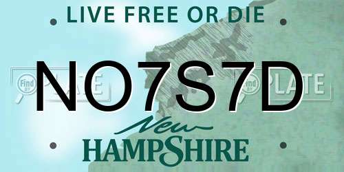 NO7S7D New Hampshire License Plate