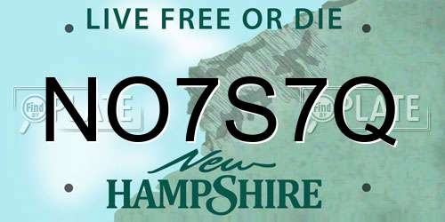 NO7S7Q New Hampshire License Plate