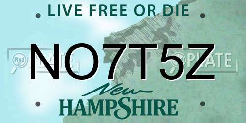 NO7T5Z New Hampshire License Plate