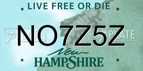 NO7Z5Z New Hampshire License Plate